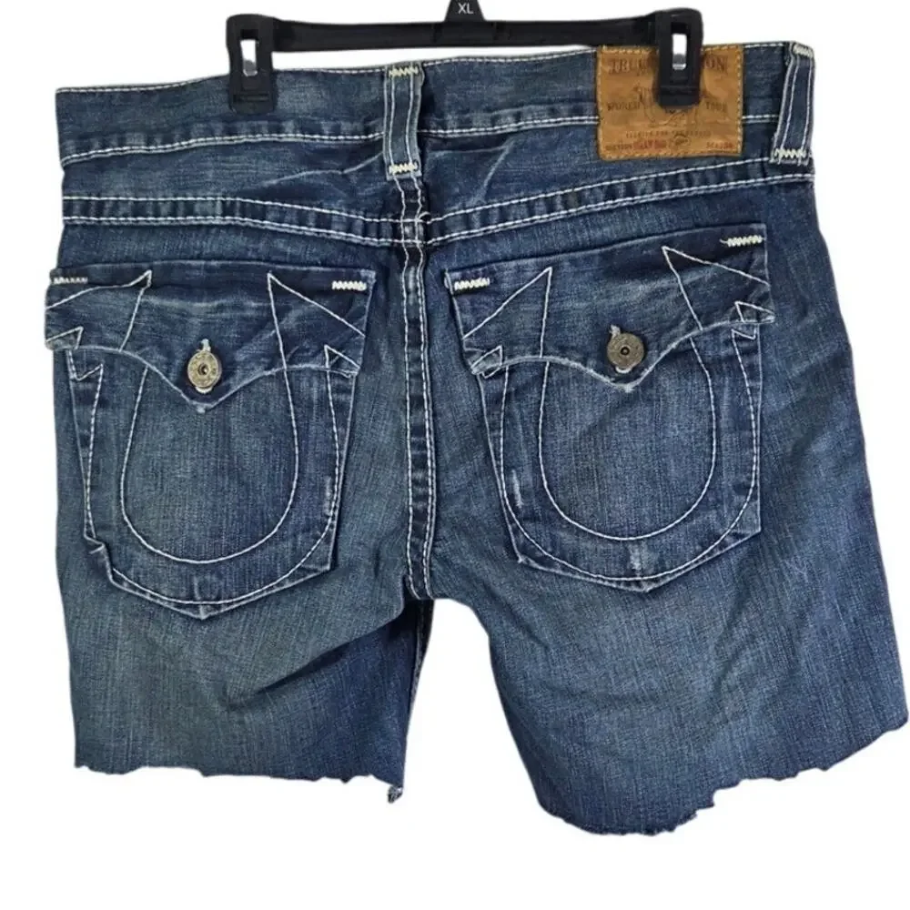 True religion world tour billy big T cut off jean shorts  size‎ 36